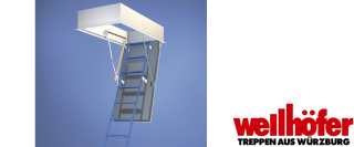 Zur Kategorie Wellhöfer Bodentreppe Stahlblau wechseln
