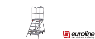 Zur Kategorie Nr. 51503 Mobile Podesttreppe 1-seitig begehbar m. Zentralfeststellung wechseln