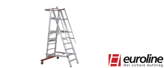 Zur Kategorie Nr. 32777 Alu-Podestleiter fahr-& klappbar m.Traverse wechseln