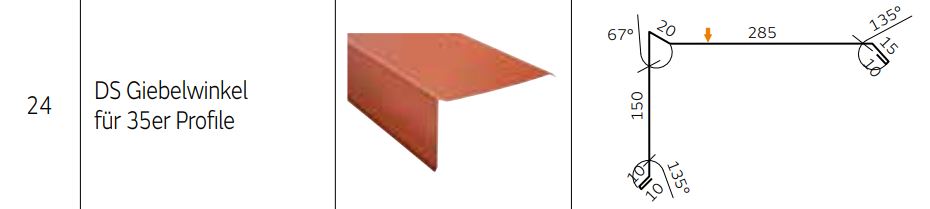 Giebelwinkel 150x285mm