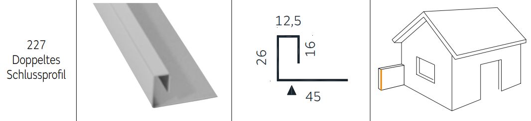 Doppeltes Schlussprofil Alu