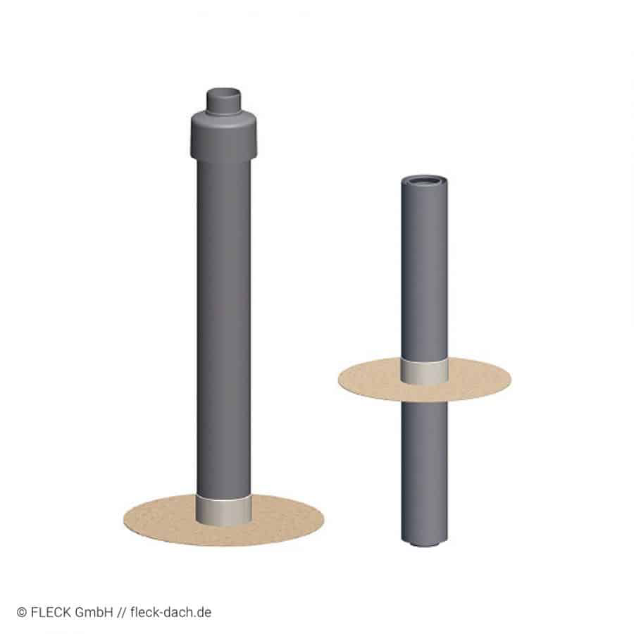 Flachdach-Abgasdurchg. Unterteil