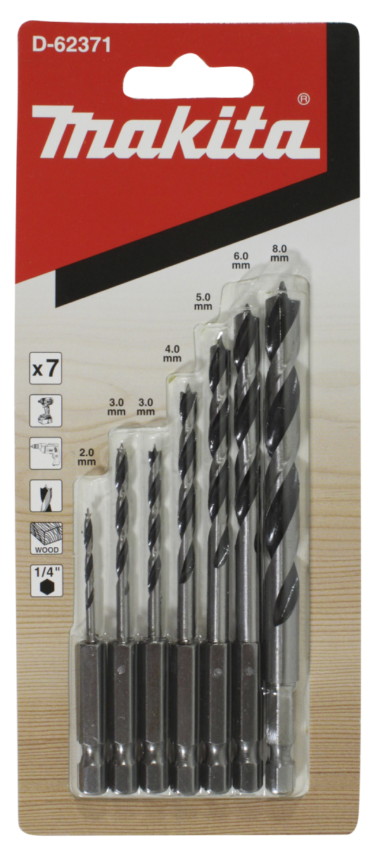Holzbohrer-Set 7tlg 1/4"