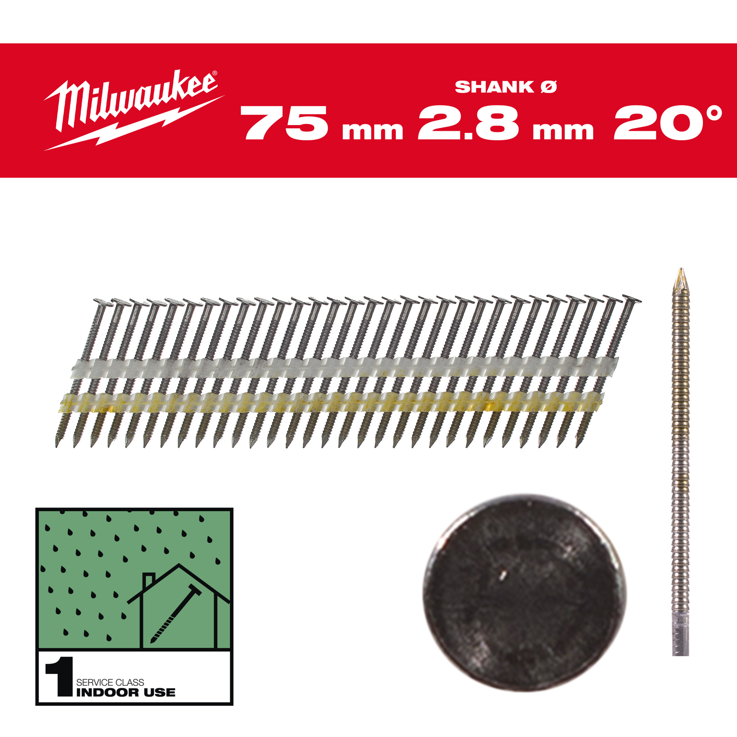 Rundkopf-Streifennägel 20°