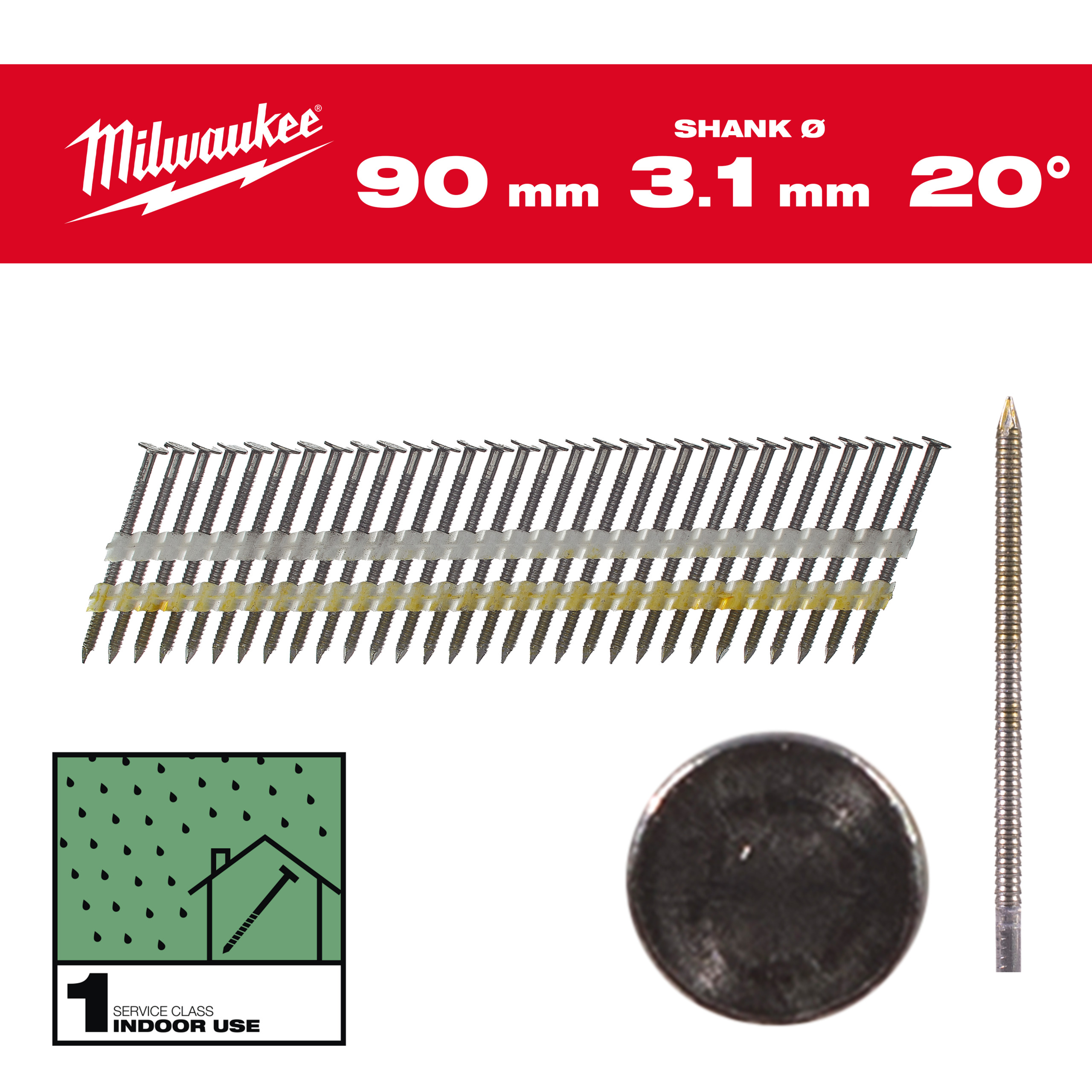 Rundkopf-Streifennägel 20°
