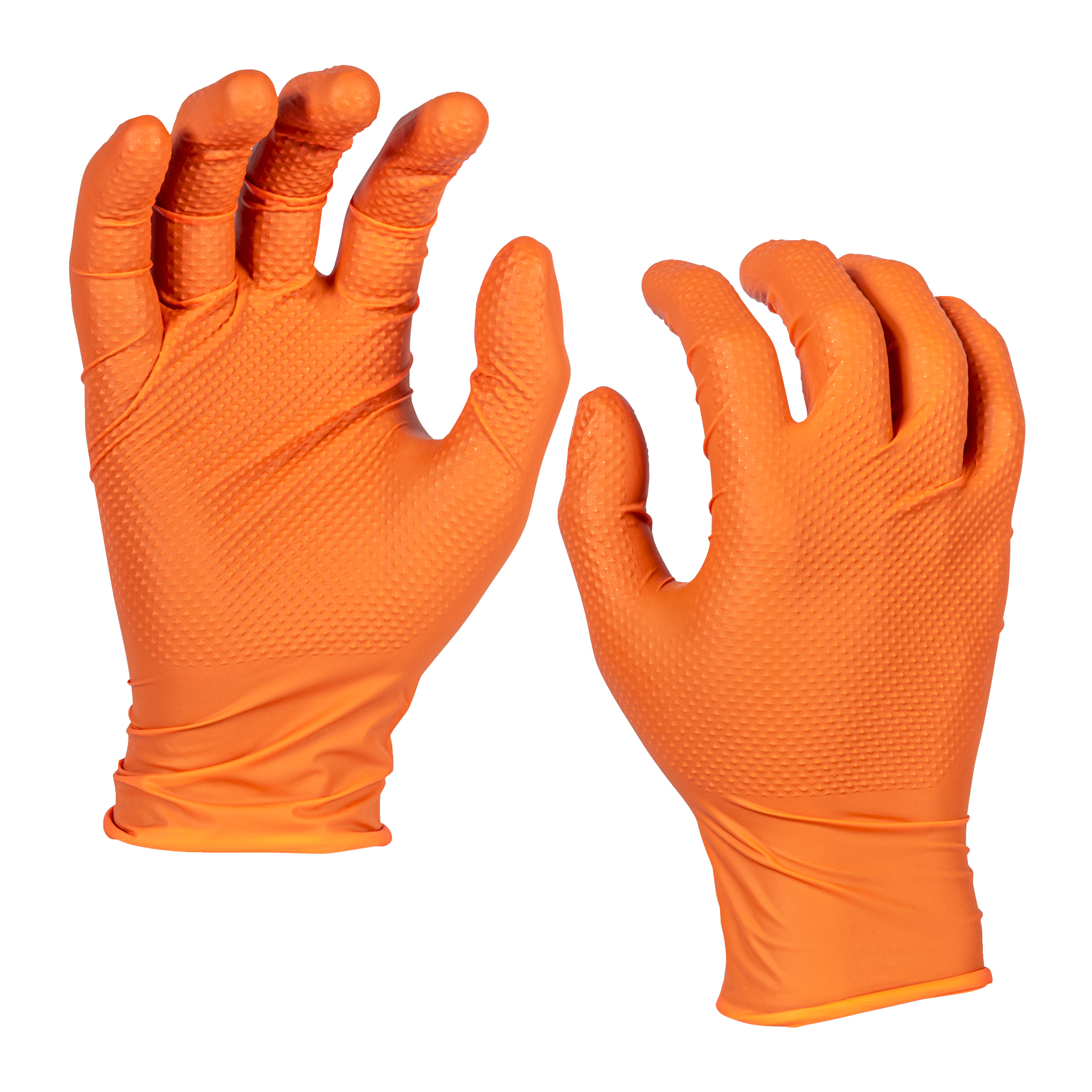 Nitril-Einweghandschuh Grip orange