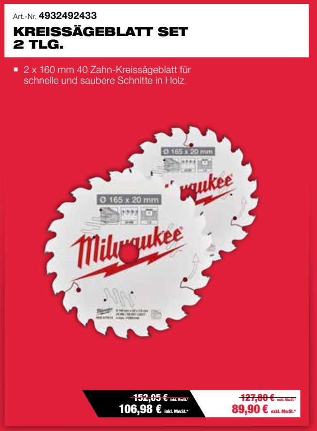 Kreissägeblatt Holz Aktion