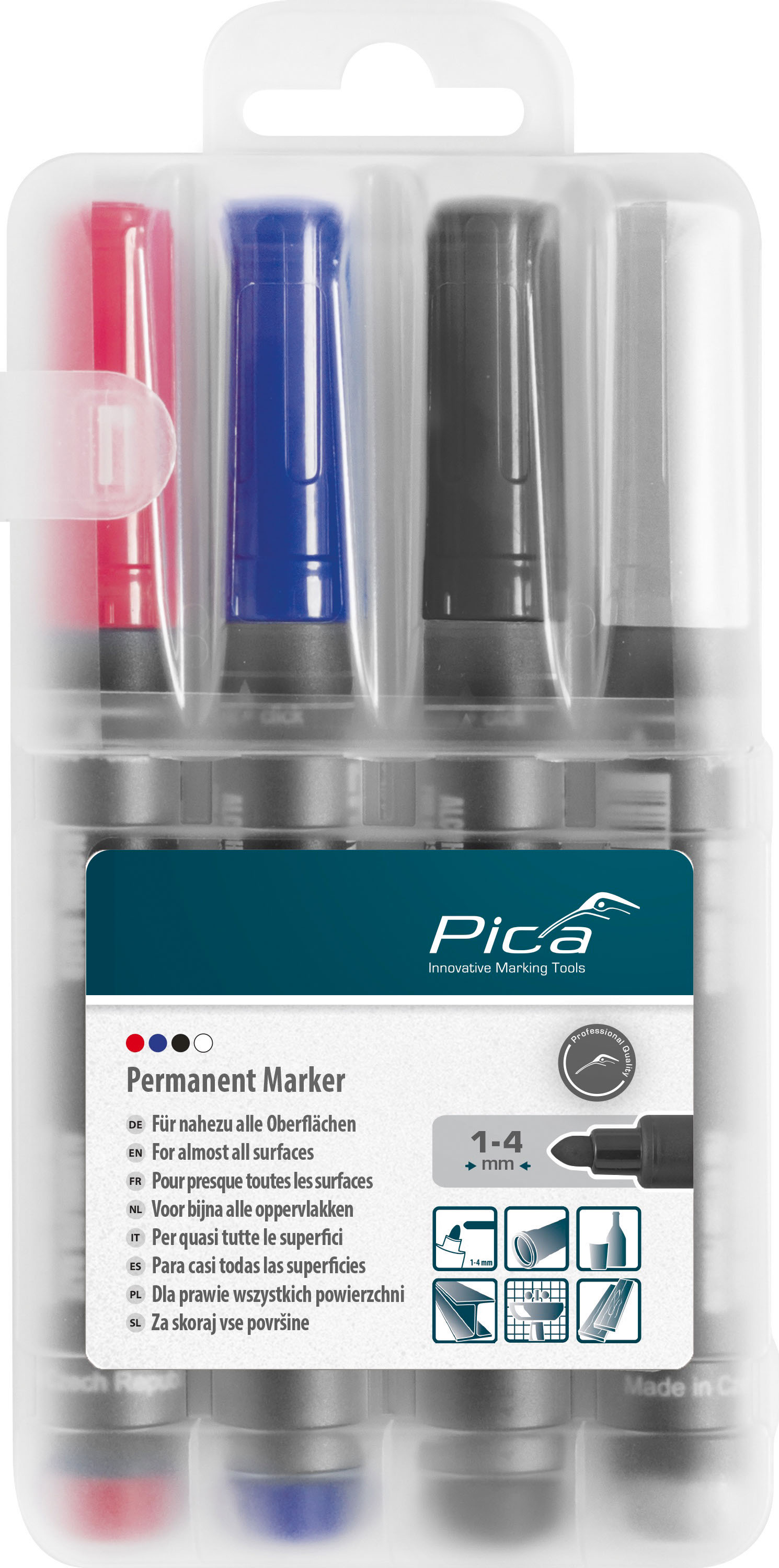 Pica permanent Marker 4-er Set