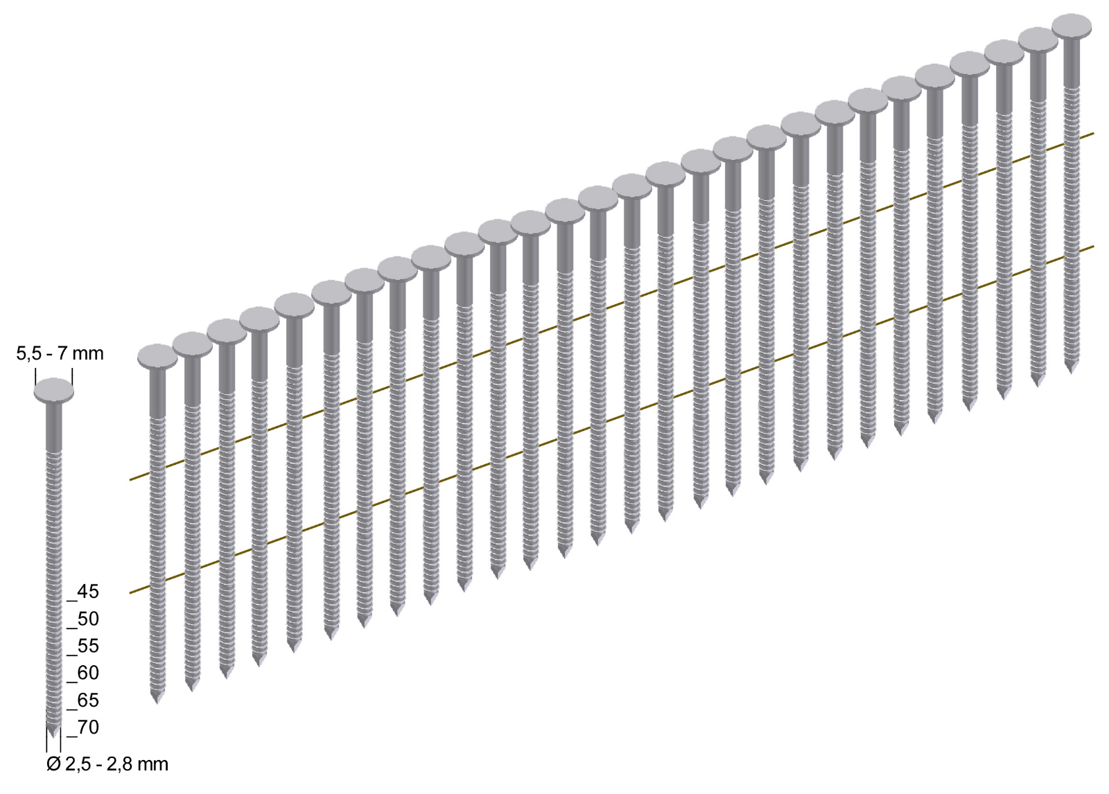 Coilnägel 16° Rundkopf