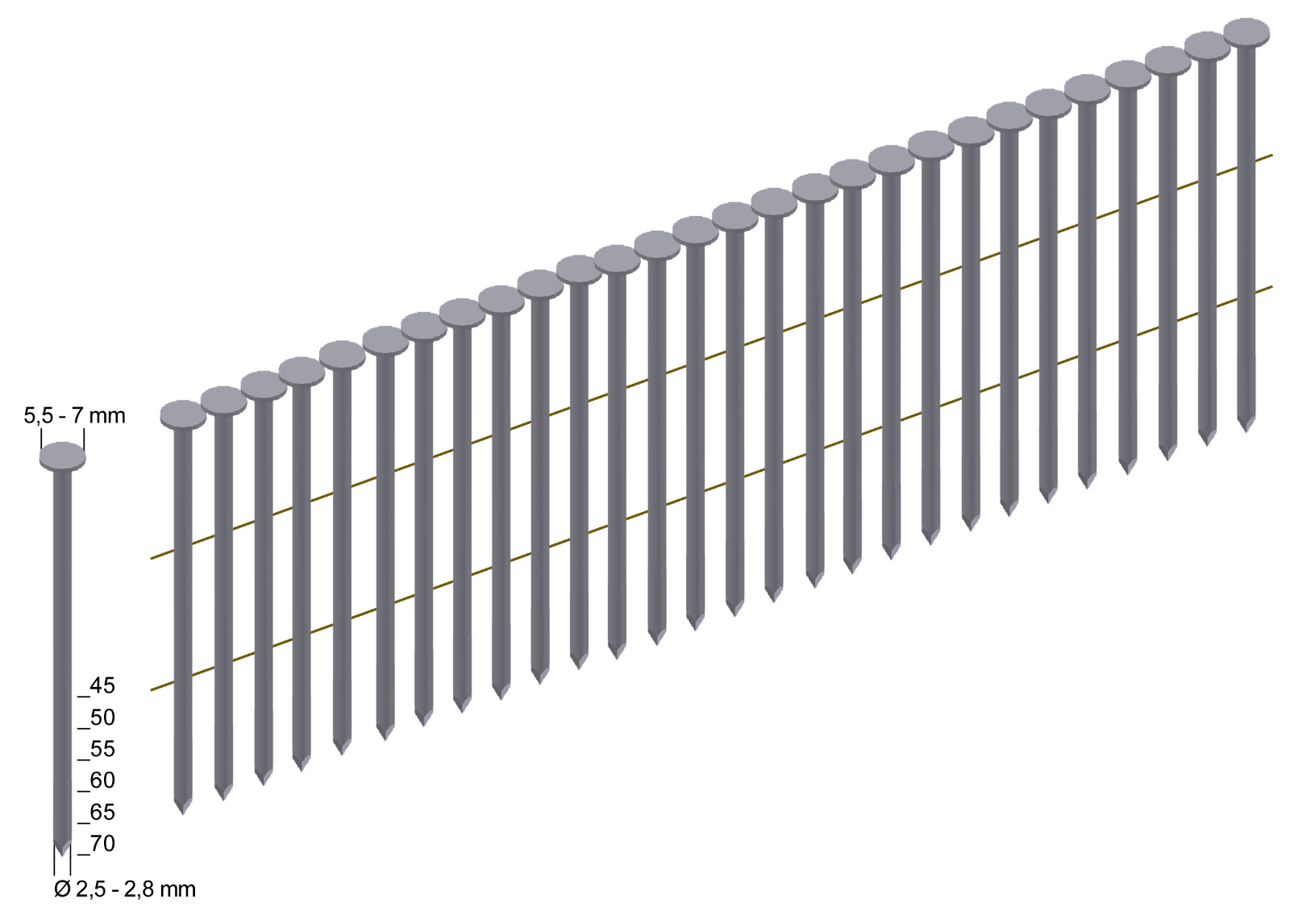 Coilnägel 16° Rundkopf