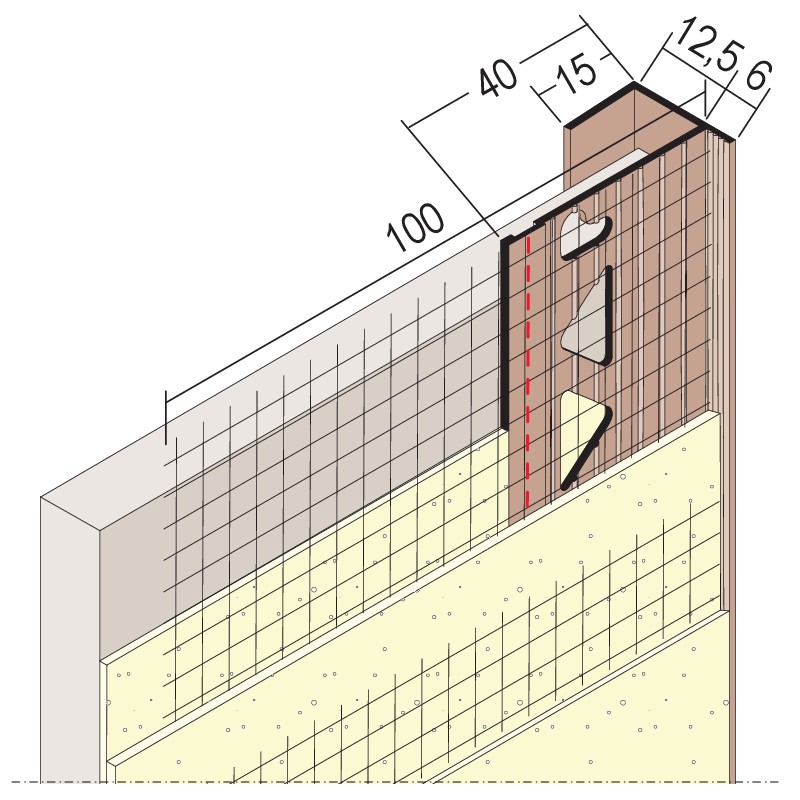 Einfassprofil m. Gewebe