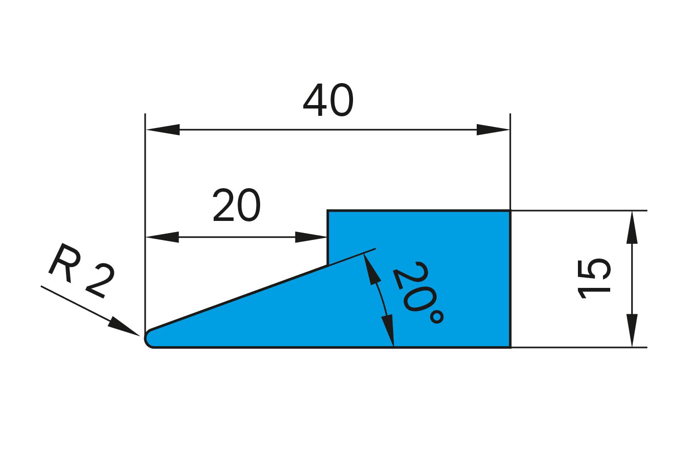 Scharfschiene 20°