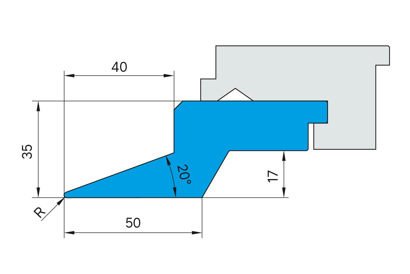 Scharfschiene 20°
