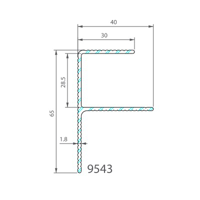 Twinson Alu Rand-/Abschlussprofil 9543