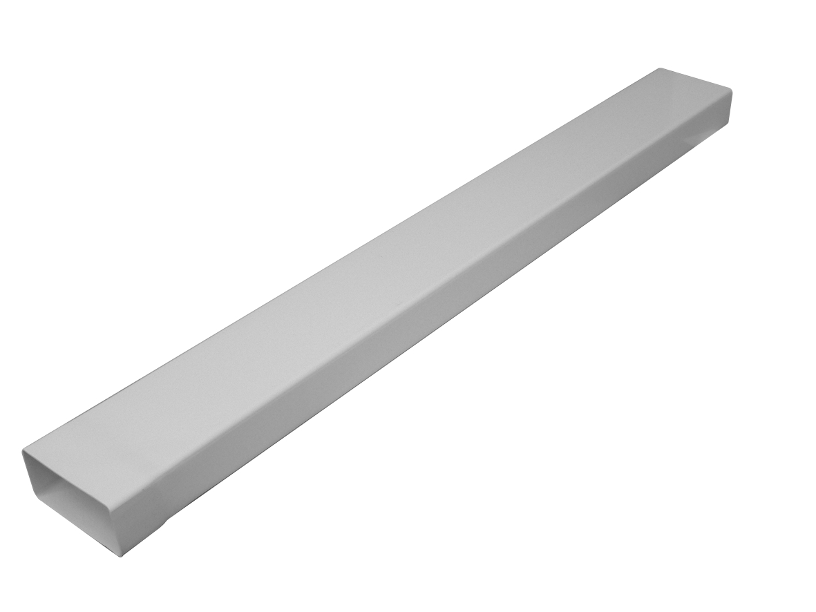 Flachkanal-Lüftungsrohr PVC m. Muffe