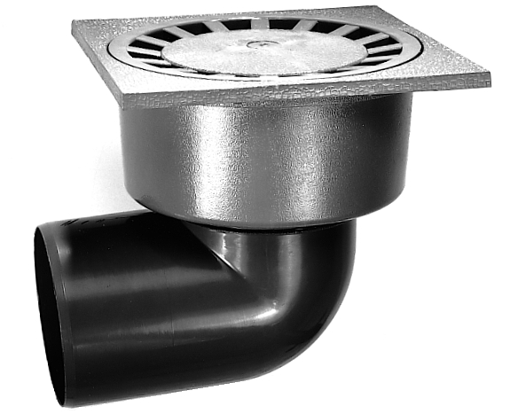 Haus-/Hofablauf PVC waag. m.Rost